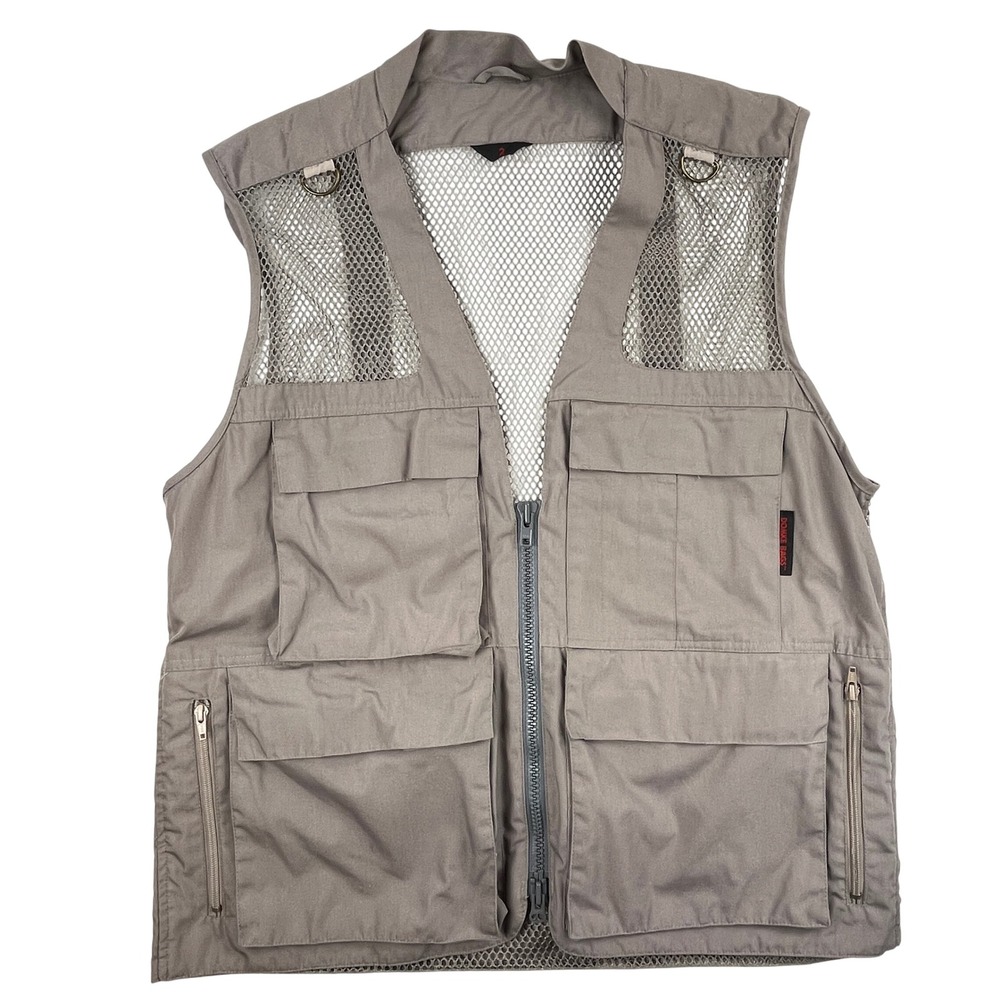 VTG Domke Utility Vest Canvas Mesh Multi‑Pocket Outdoor Hiking Fishing 2 Large?